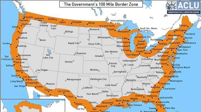 Borderline: ACLU map shows that the entirety of Florida is a rights-free immigration zone