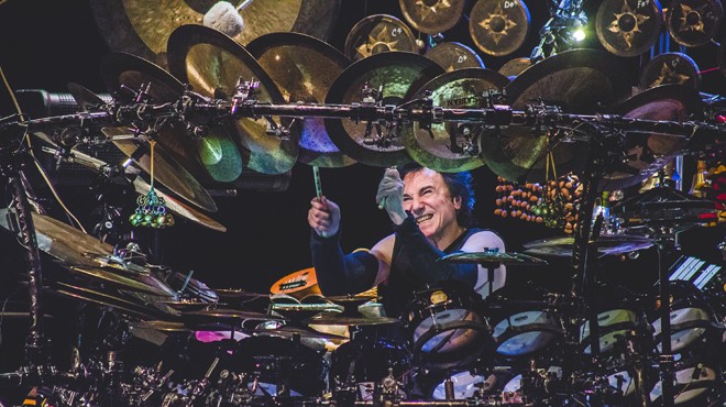 Drummed out: Terry Bozzio at the Plaza Live (photo by James Dechert)