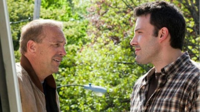 Kevin Costner (left) teaches Ben Affleck about hard work