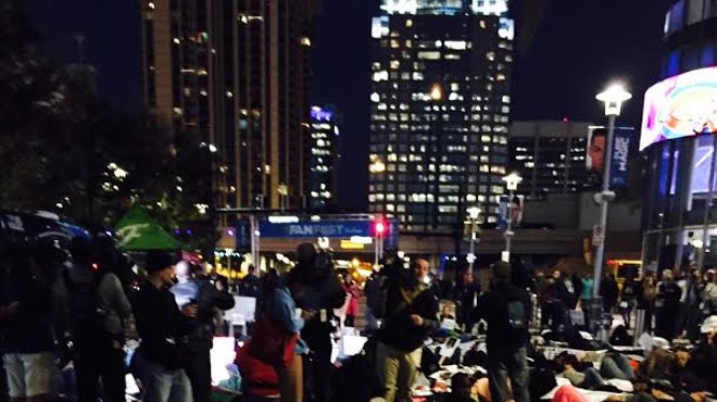 Photo from the die-in in downtown Orlando