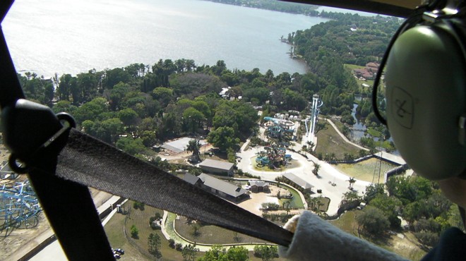 Seth Kubersky on a helicopter tour of Legoland FL
