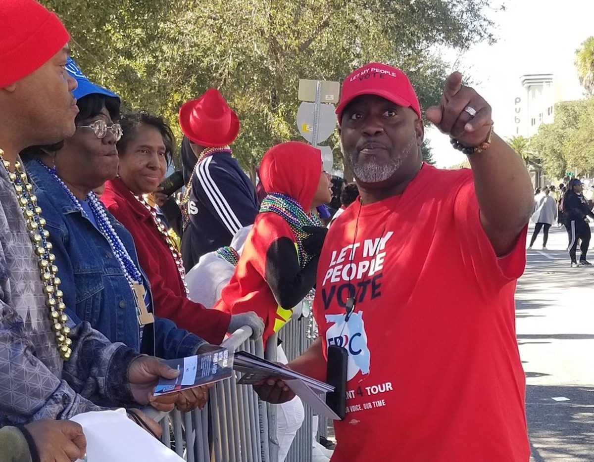 Florida Rights Restoration Coalition's Desmond Meade at the Jan. 20 MLK Parade in St. Pete