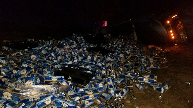60,000 pounds of Busch was spilled over a Florida highway this morning