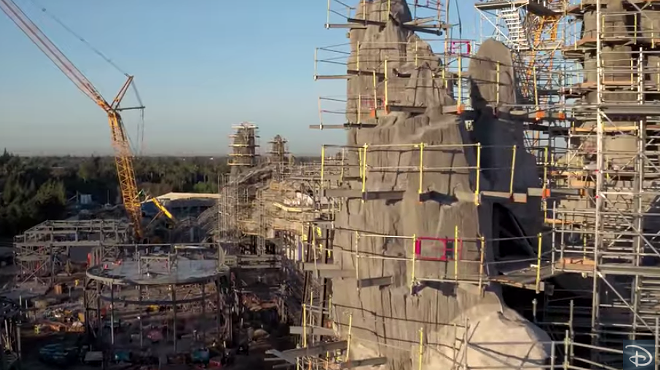Here's some sweet drone footage of scaffolding at Disney's Star Wars: Galaxy's Edge