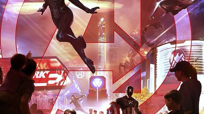 So uh, what's going on with that giant dong in the middle of Disney's new Avengers poster?