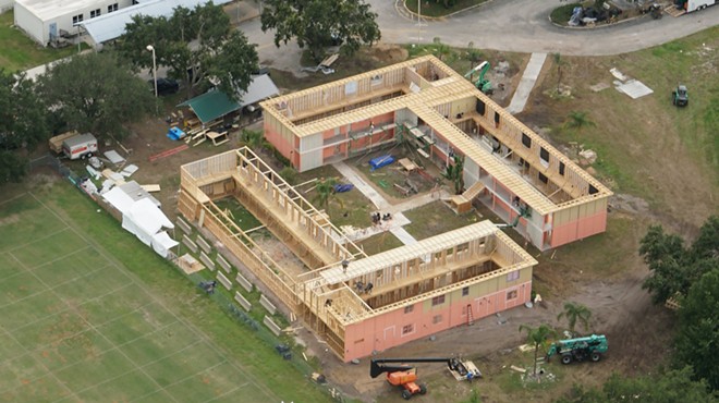 Aerial shot of a set being built in Orlando for a new series on Oprah Winfrey's TV network