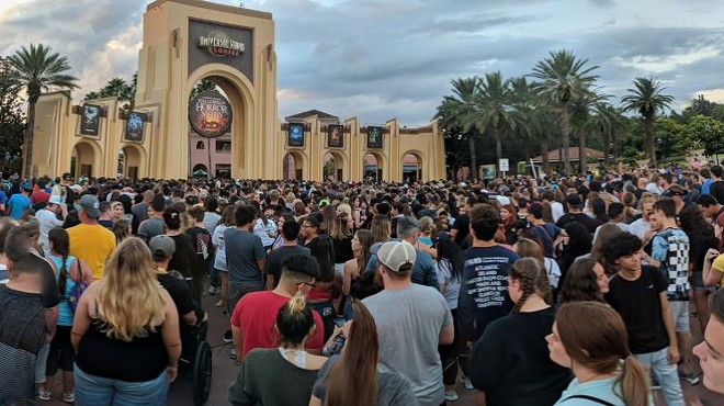 Massive crowds wait to enter Halloween Horror Nights 28 at Universal Studios Florida
