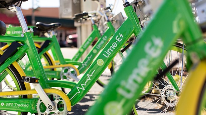 Orlando is now painting parking boxes for its new 'dockless' bikeshare system