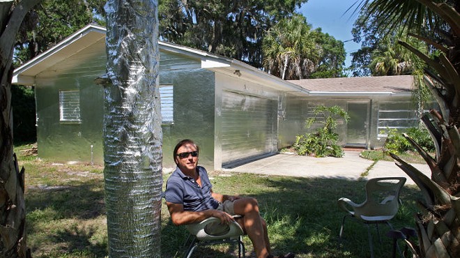 People are pissed at this Florida artist for wrapping his house in tin foil