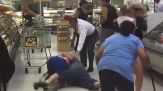 There was a fist fight in the Baldwin Park Publix last night