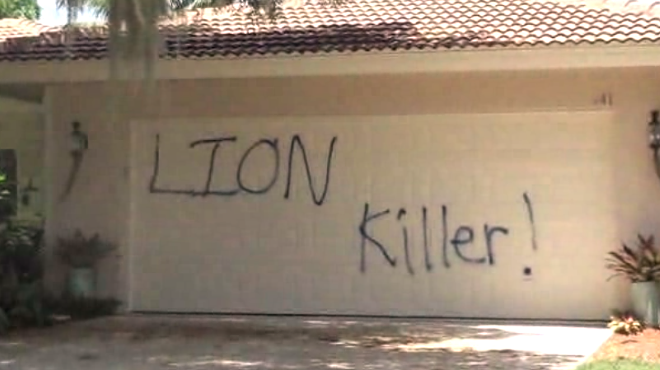 Florida vacation home of dentist who shot Cecil the Lion vandalized with spray paint and pigs feet