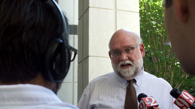 Public Defender Robert Wesley speaks to the media at a press conference Tuesday, Aug. 11 2015.