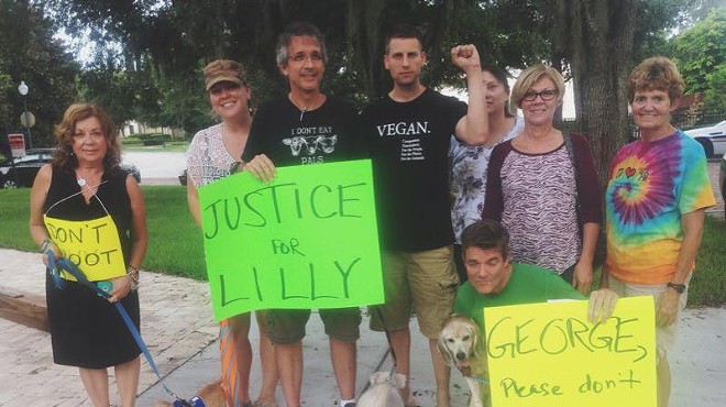 Winter Park residents protest in front of dog shooter's home