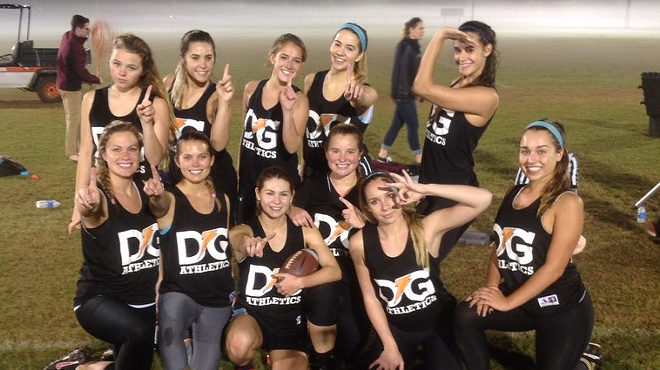 Roque's team after their FSU Intramural Flag Football 2015 Women's All-Campus Championship win Nov. 11