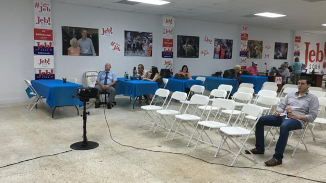 This is what the Jeb Bush watch party looked like in Miami