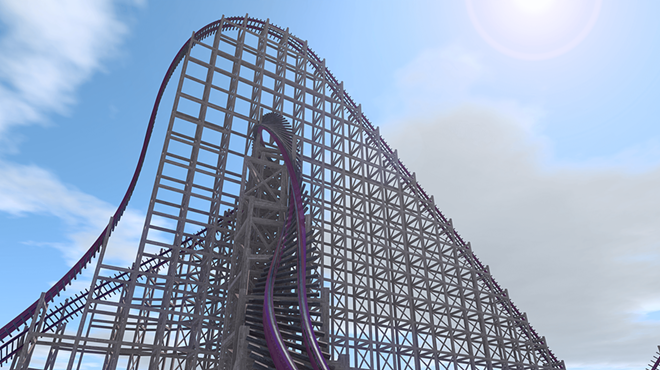 A rendering of the reimagined Gwazi coaster