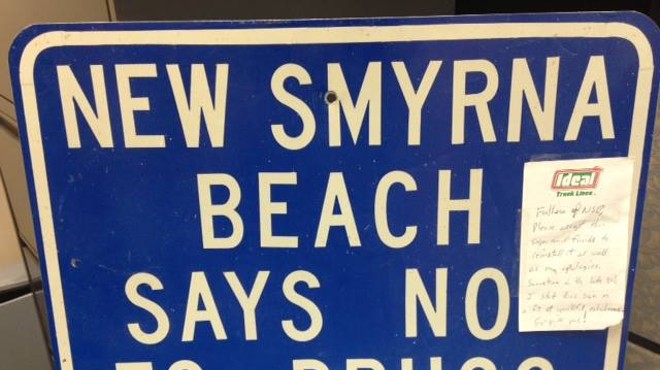 Someone stole this New Smyrna Beach sign 30 years ago and just returned it because they felt bad