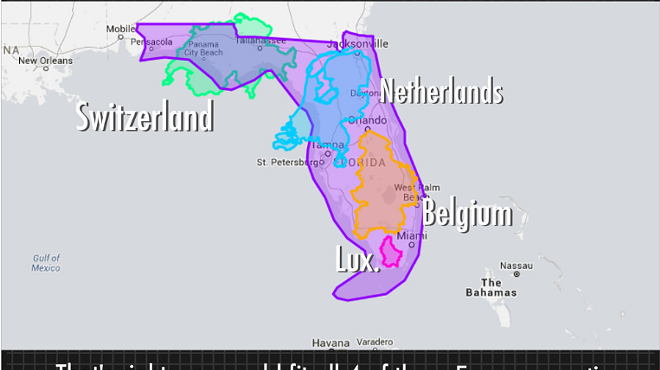 The state of Florida is larger than a surprising number of countries