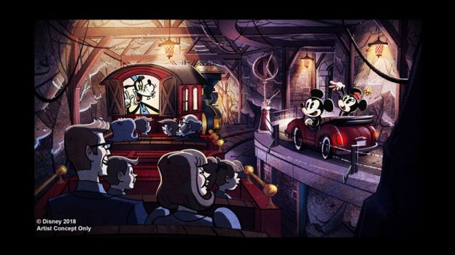 Concept art of the Mickey & Minnie's Runaway Railway attraction