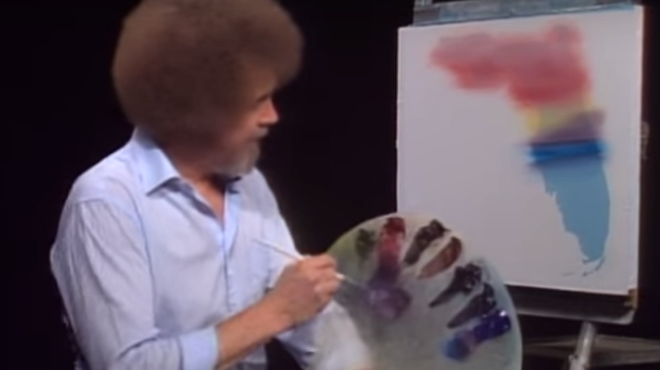Watch the late Bob Ross paint this happy picture of Florida