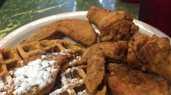 Chicken and waffles at Chef Eddie's on Church Street.