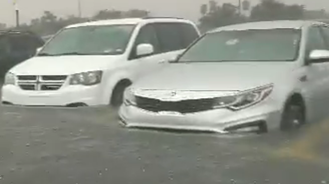 Orlando's Sunday downpour turned the parking lot of SeaWorld into an actual sea world