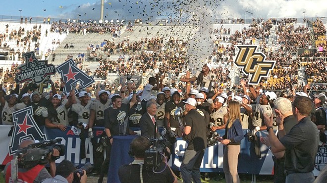In 2017, UCF beat Memphis to won the American Athletic Conference Championship, and a 12-0 season