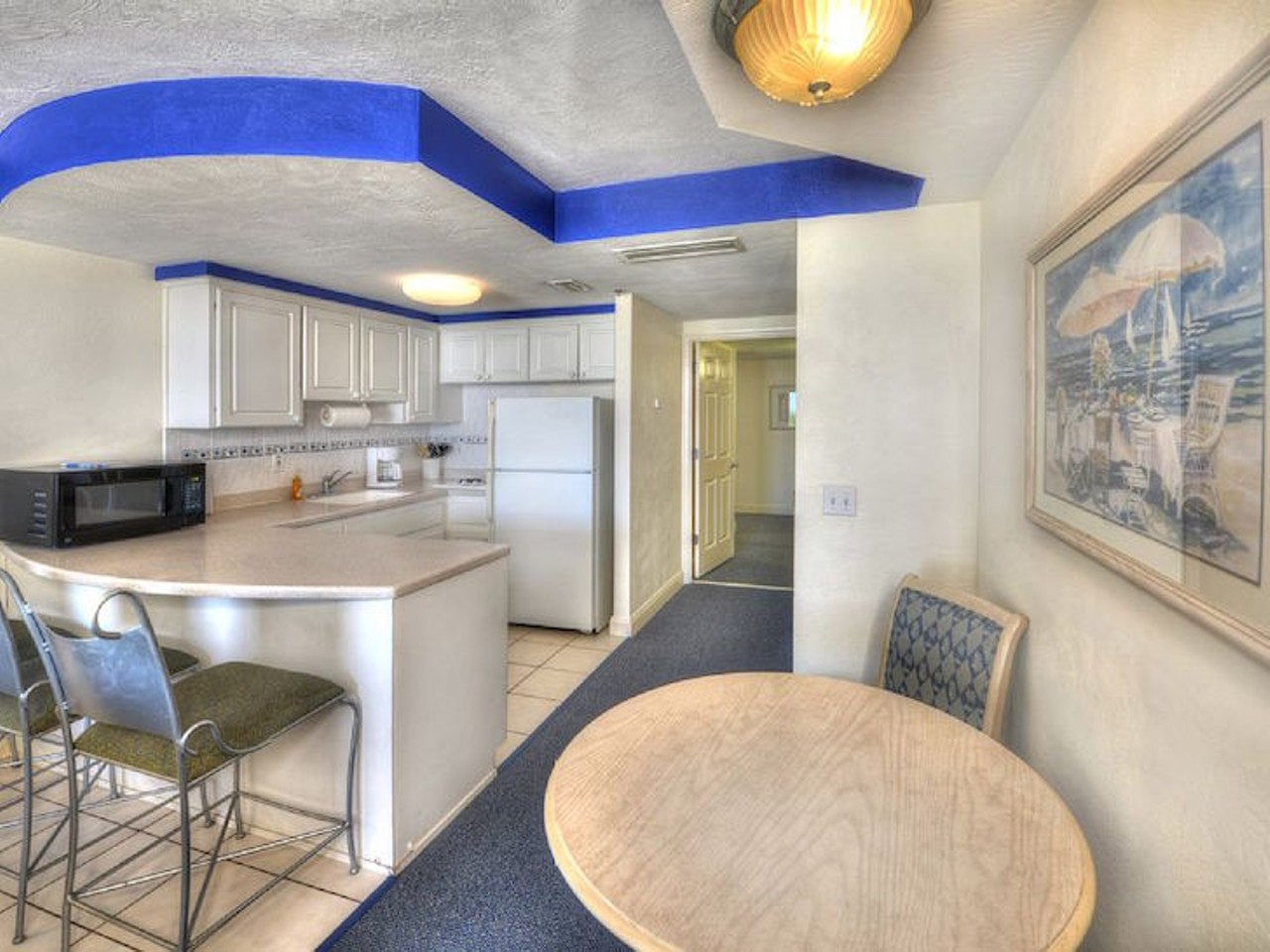  Take a vacation at the Daytona Beach Resort
Average night $134 
1 bedroom
The kitchen comes fully equipped with pots, pans, appliances, a full-sized fridge, and of course, an oven. The table is small, but you'll make do.