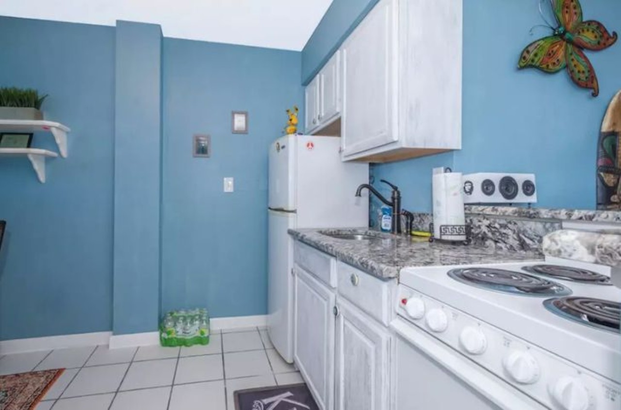 Oceanfront Art Deco Condo in Daytona Beach  
4 guests, Studio, 1 bed and 1 bath
$67 per night
If you don't want to eat out, there's a full kitchen with a microwave, fridge and cooktop stove.