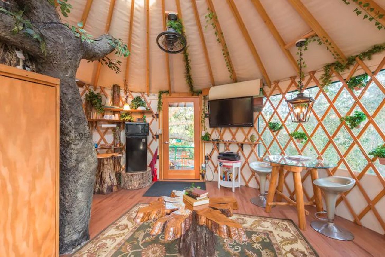 Treehouse at Danville
2 guests, 1 bed, 1 bath
Estimated price per night: $170 
You don&#146;t have to miss your shows while you&#146;re staying in this treehouse. There&#146;s high-speed Wi-Fi here, and the flat-screen TV has Netflix and Amazon subscriptions for your convenience. 
Photo via Airbnb
