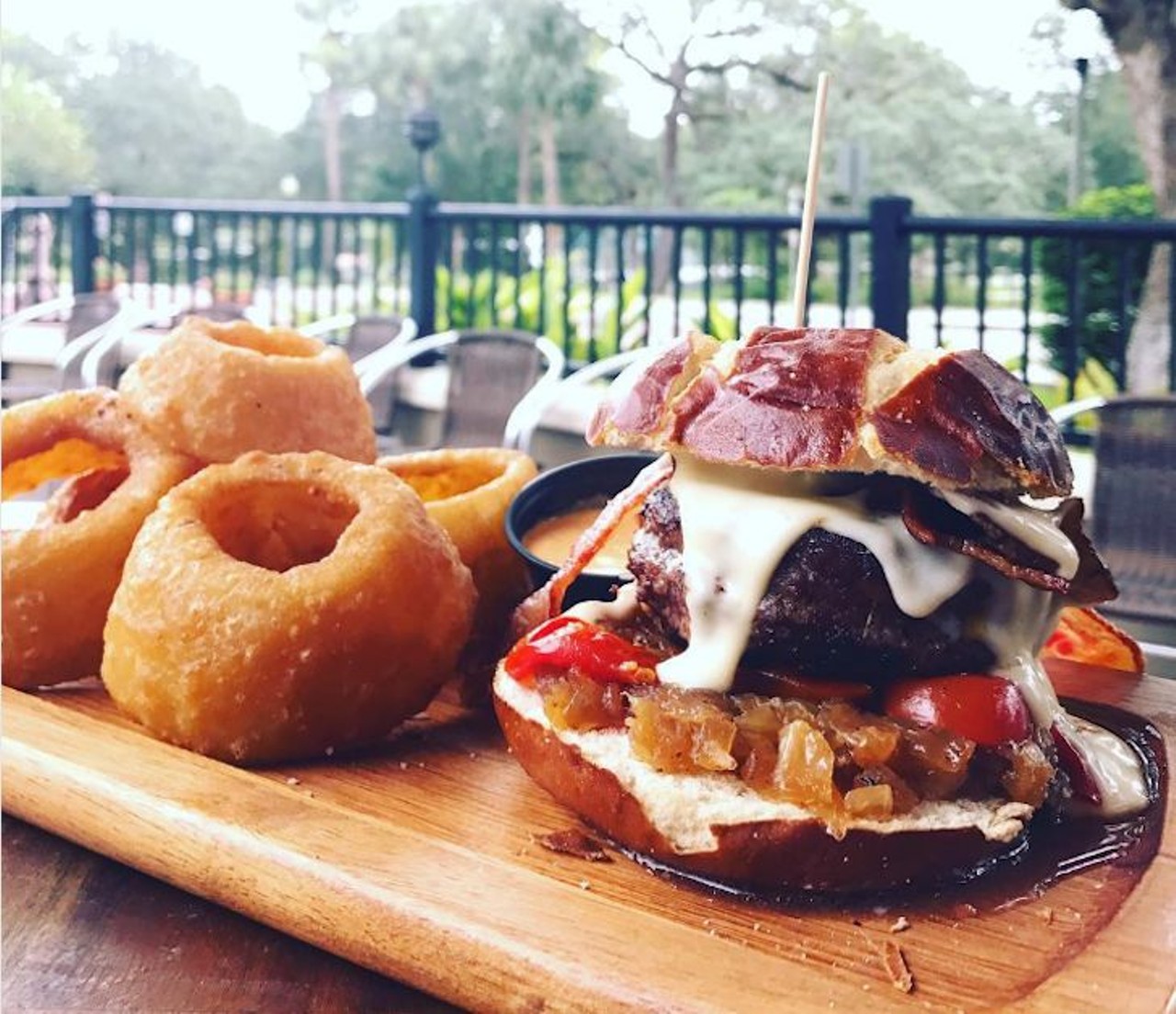 Must  try: While the OMG burger is a Teak classic, The Drunken Monk burger-served with smoked bacon, herb mayo, and provolone cheese, and Angry Orchard onion jam-is just as outrageously delicious.
Photo via orlandoeats/Instagram