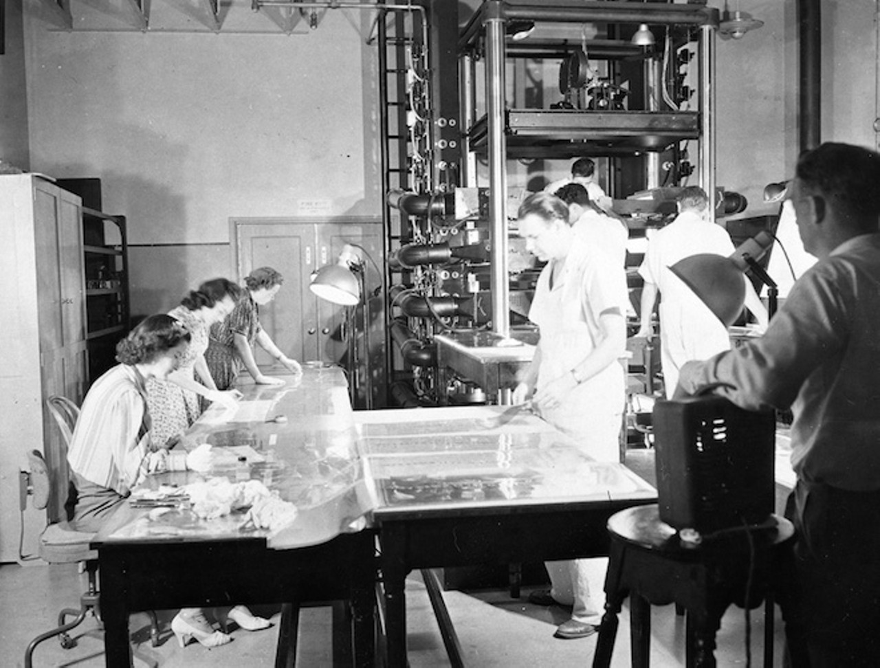 A photo by Schultheis of the Disney Ink and Paint Department.Image courtesy of Walt Disney Archives