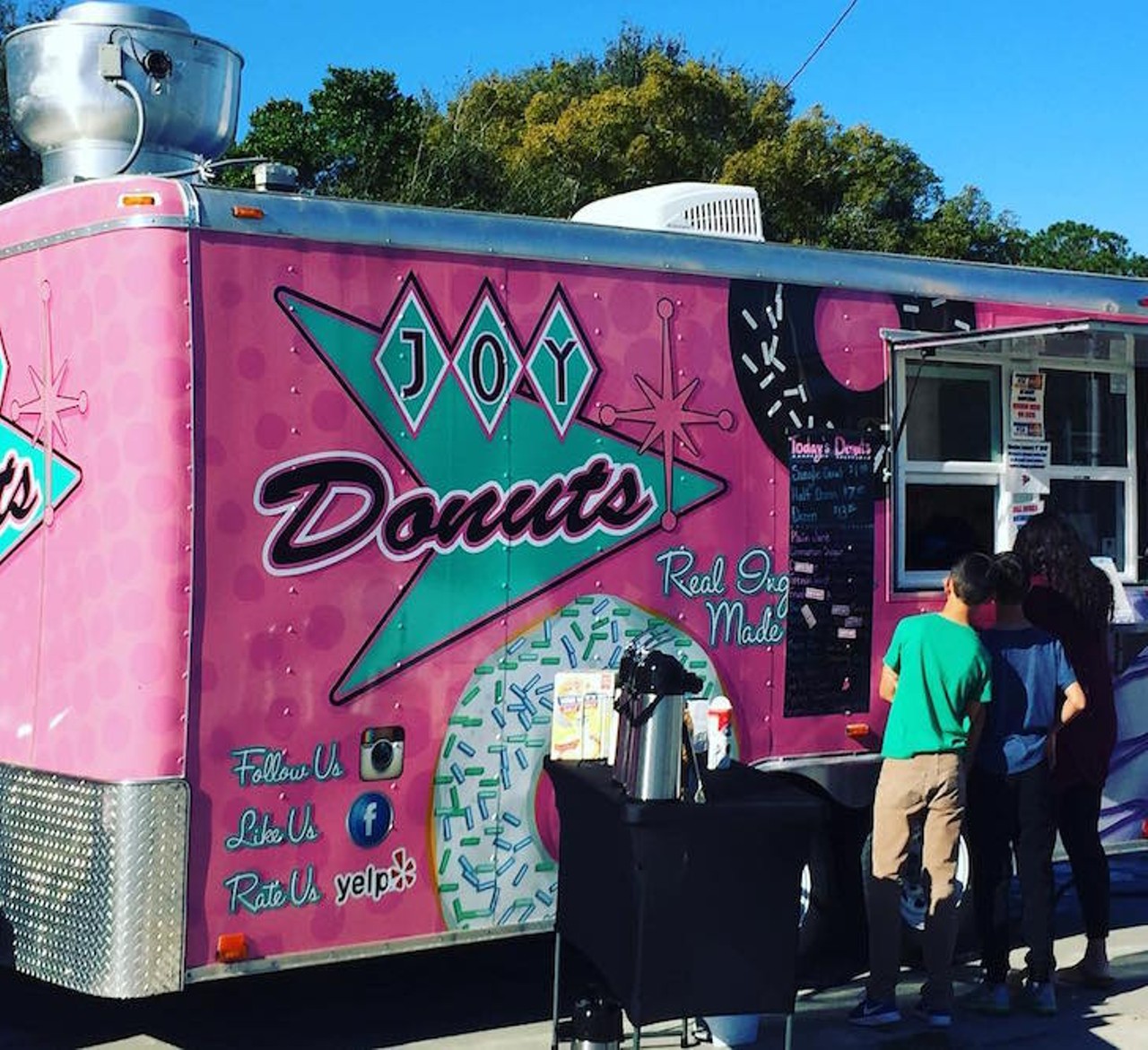 Joy Donuts
Intersection of 441 and Wolf Branch Road, Mount Dora (330) 692-0035
The moist, light, fluffy cake doughnuts served from the little pink truck will make a believer out of raised-yeast doughnut loyalists. Try the blueberry dip or the vanilla crack and see.
Photo via jdubwee/Instagram