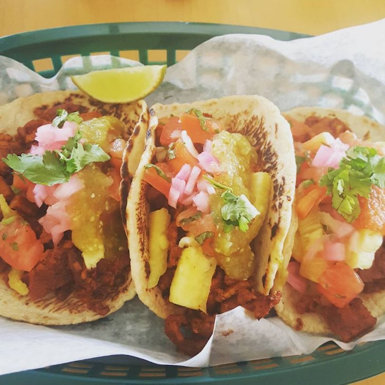 What we recommend: tacos al pastor 
Porky bits and pineapple drizzled in a zesty spice-infused salsa make these tacos a stand-out from the rest. Topped off with tomato and parsley, the colorful creation brings the savory and sweet together.
Photo via kukuu1/Instagram