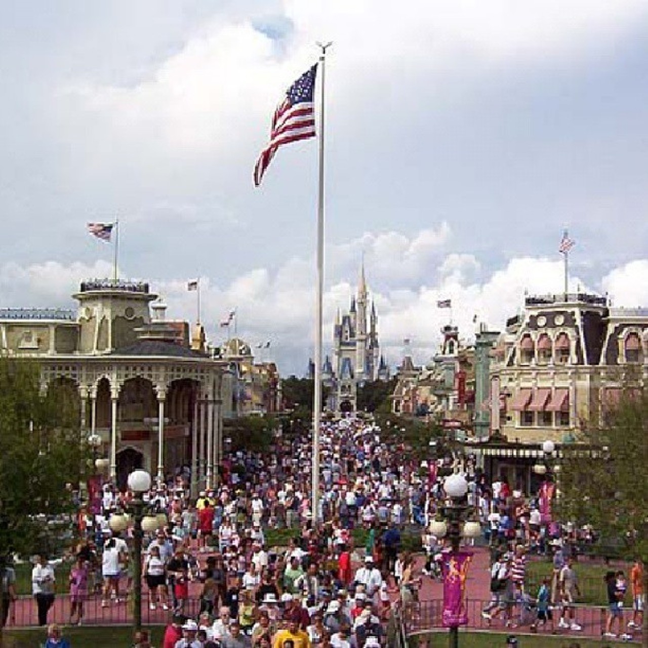 There are multiple American flags on Main Street, but only one is an accurate American flag, and that's the one in the main square. The other flags all have faults &#150; different numbers of stars or stripes &#150; so they don't have to be illuminated at night or taken down after dark.