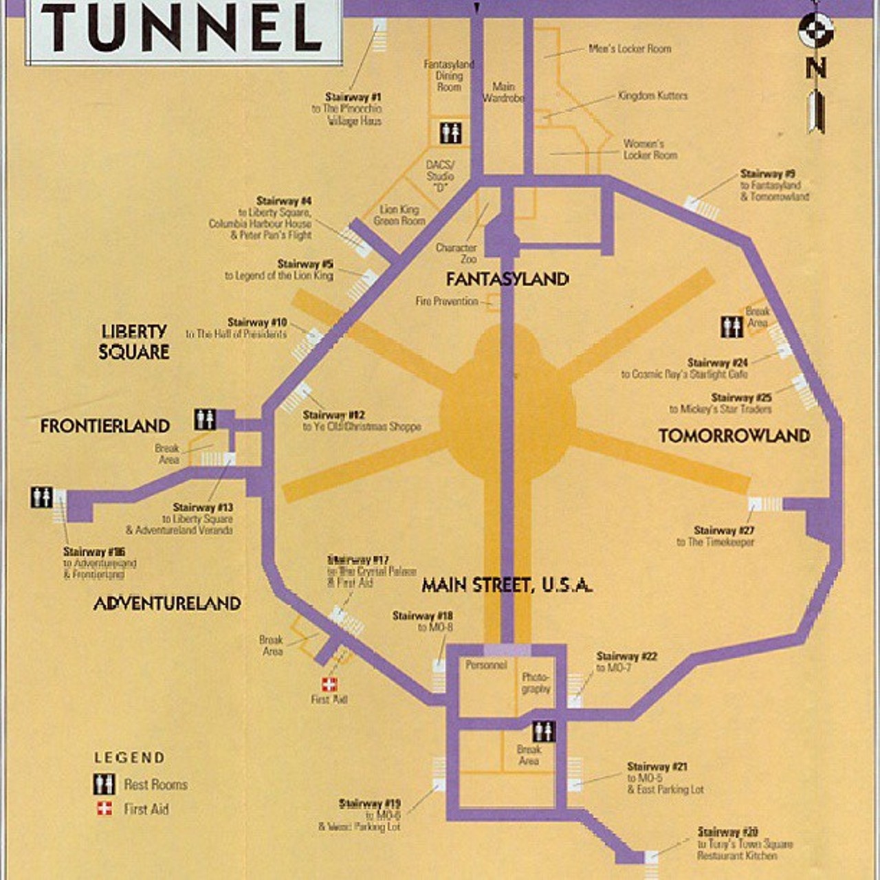 Everybody knows Walt Disney World has underground tunnels called Utilidors, which are used for cast members to get around without being seen by guests. But have you ever seen a map of them?