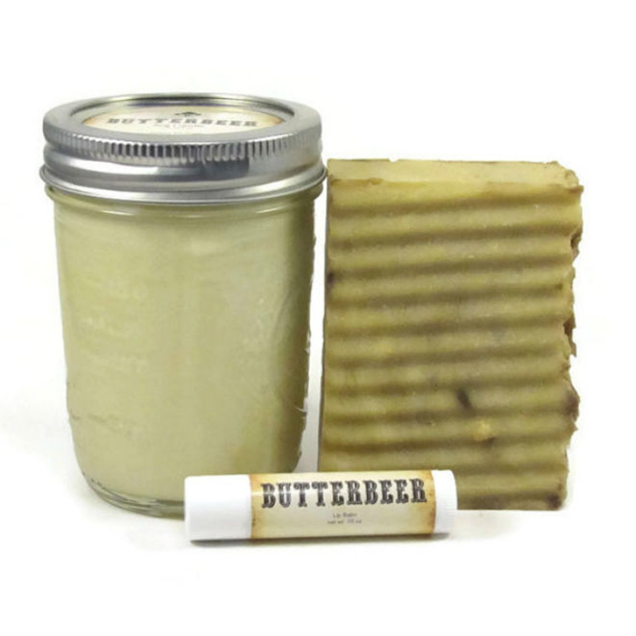 Cherry Pit Crafts
Butterbeer lip Balm, shea butter soap and soy candle; $18
And just when you thought Harry Potter had dominated as many industries as possible.
Photo via Cherry Pit Crafts