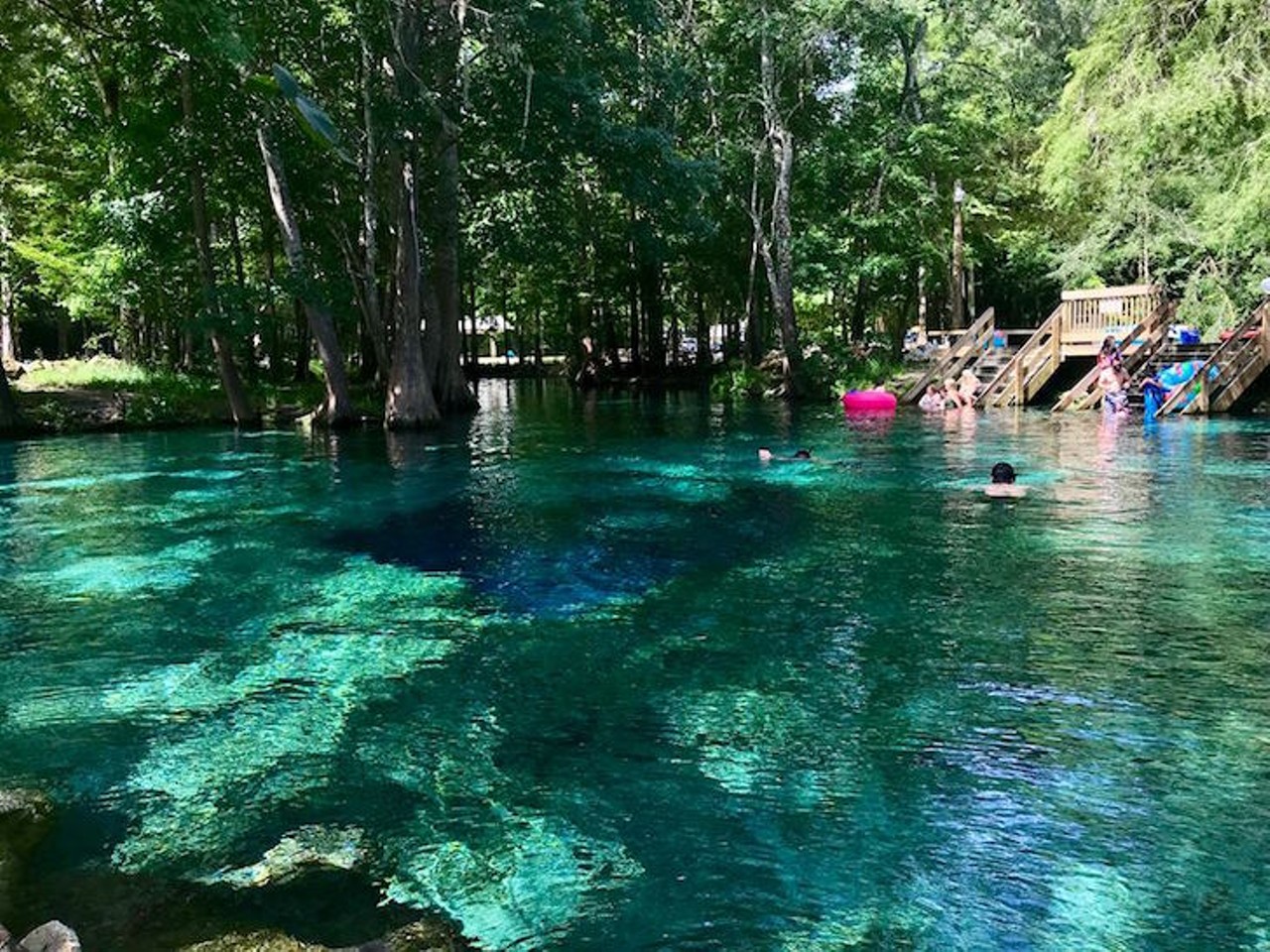 Ginnie Springs   
7300 Ginnie Springs Road, High Springs, 386-454-7188
This Florida Aquifer is home to beautiful and massive underwater cave systems for divers of all experience levels. The crystal clear water here stays at a crisp 72 degrees Fahrenheit year-round.
Photo via Ginnie Springs Outdoors/Facebook