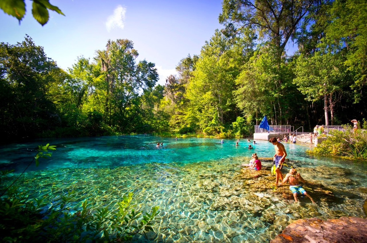 Ichetucknee Springs
12087 SW U.S. Highway 27, Fort White
Just a drive away is one of Florida’s most versatile natural springs. For just $6 per vehicle, Ichetucknee Springs offers a picturesque watering hole, a sprawling natural lazy river (with tubes for rent) and several nature trails. Spend a quintessential summer day on the water with enough action and views to keep the youngsters stimulated.