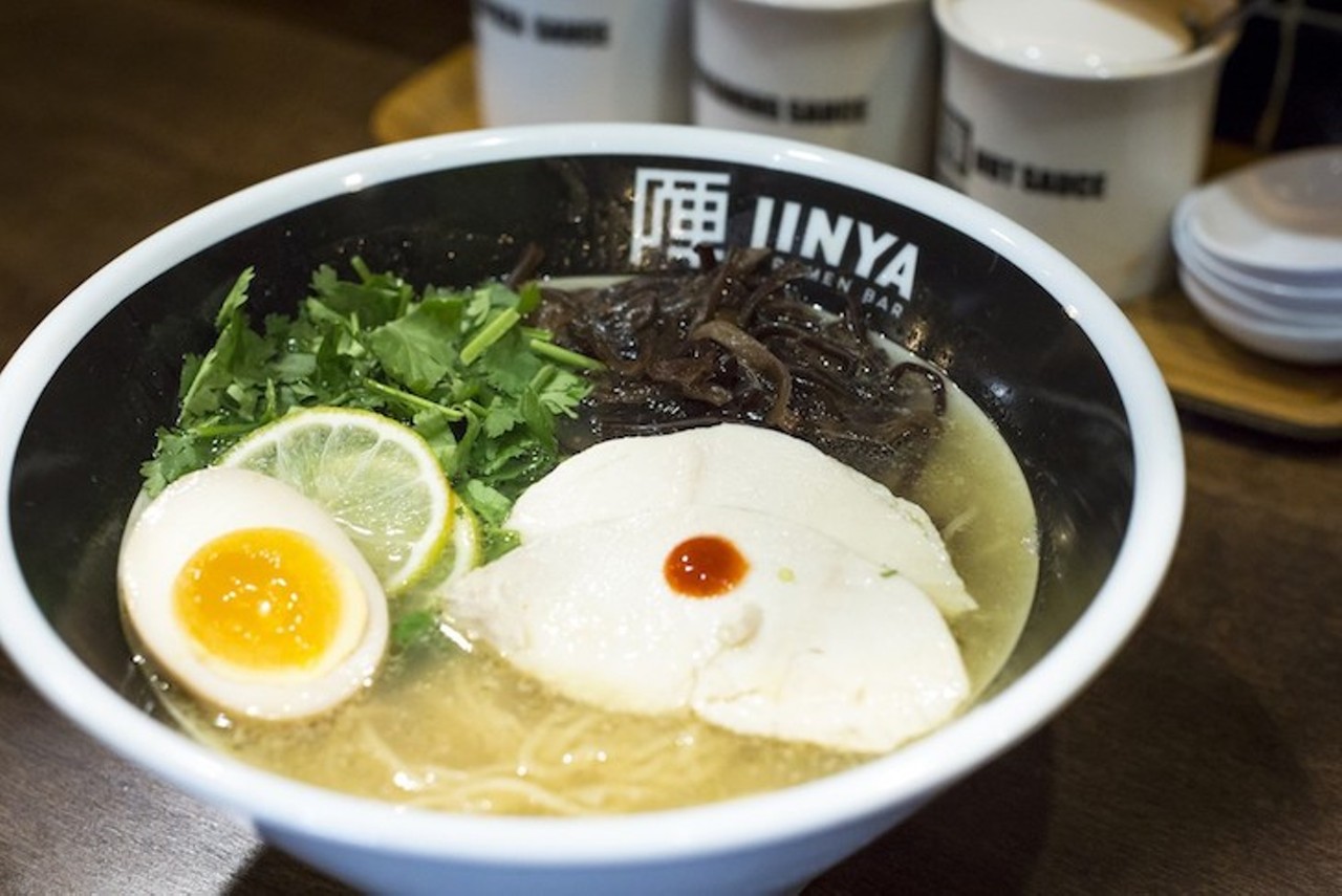 Jinya Ramen Bar   
8 N. Summerlin Ave., 407-704-1825
This Los Angeles-based chain serves up more than a dozen different ramens in Thornton Park. Try the Jinya Tonkotsu Black thin noodles with pork broth, chashu, kikurage, green onions, dried seaweed, seasoned egg, garlic chips, garlic oil, fried onion and spicy sauce. 
Photo by Rob Bartlett