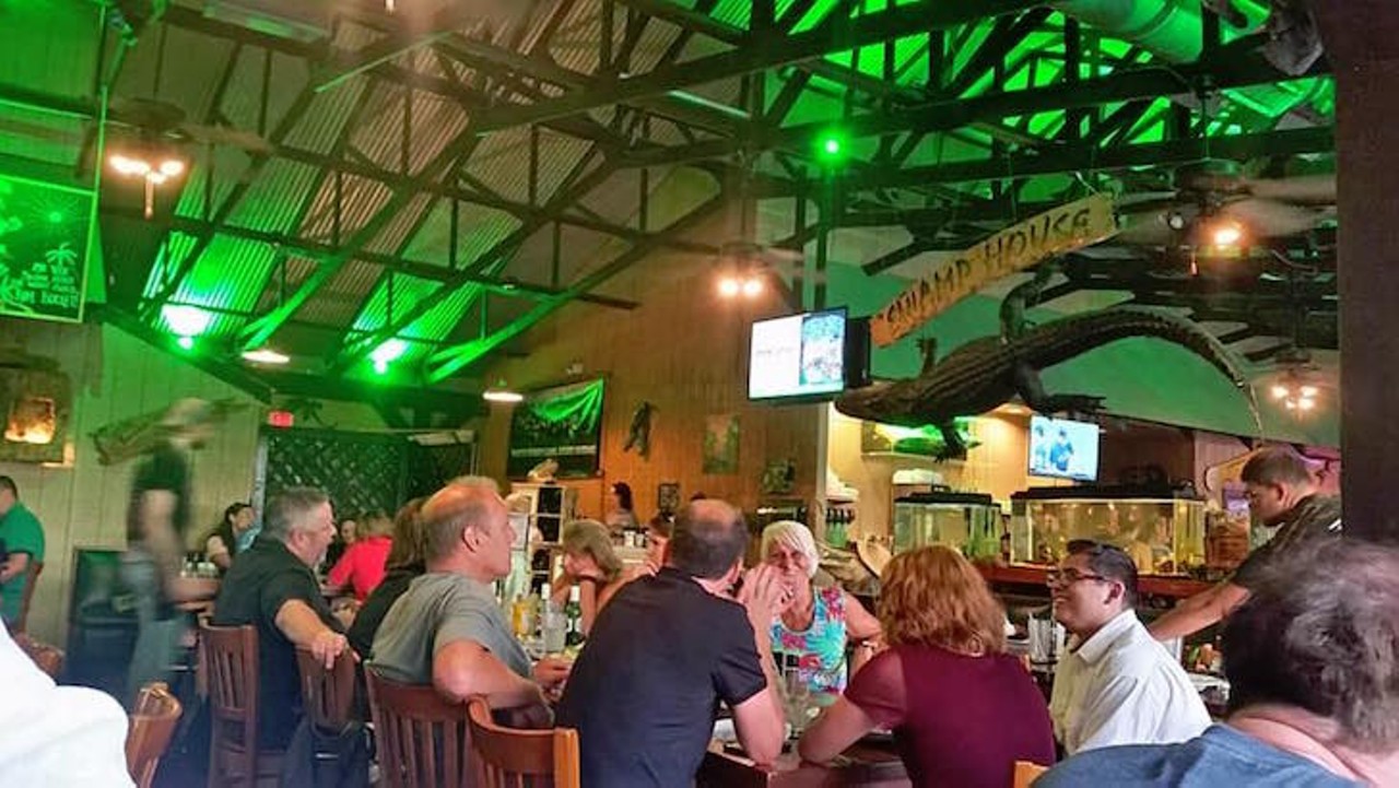 Swamp House Riverfront Grill
488 W. Highbanks Road, DeBary, 386-668-8881
DeBary's Swamp House boasts a prime location on the St. John's river, fried seafood, a tiki bar, and live music.
Photo via Swamp House/FB