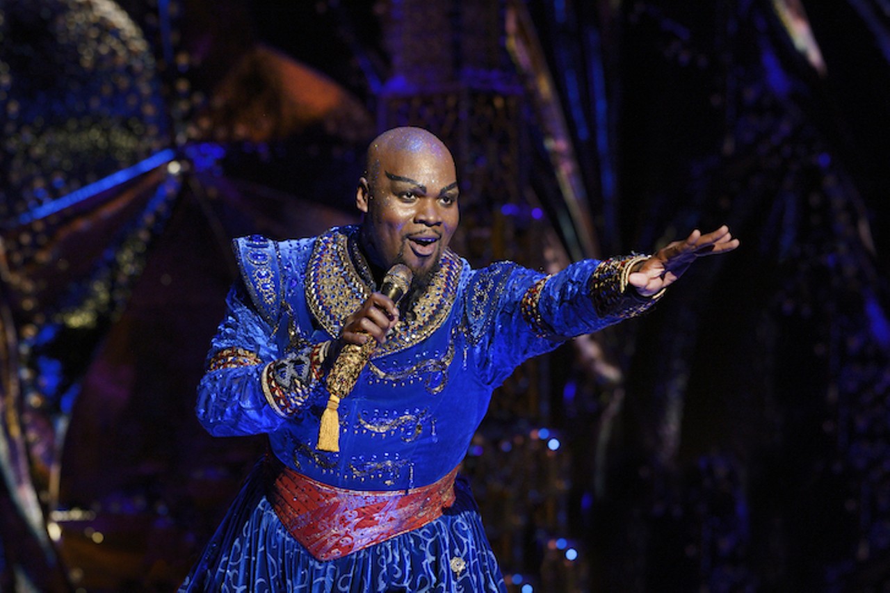 Monday, Jan. 27Songs From a Whole New World at the AbbeyMichael James Scott as Genie in Aladdin; photo by Deen van Meer