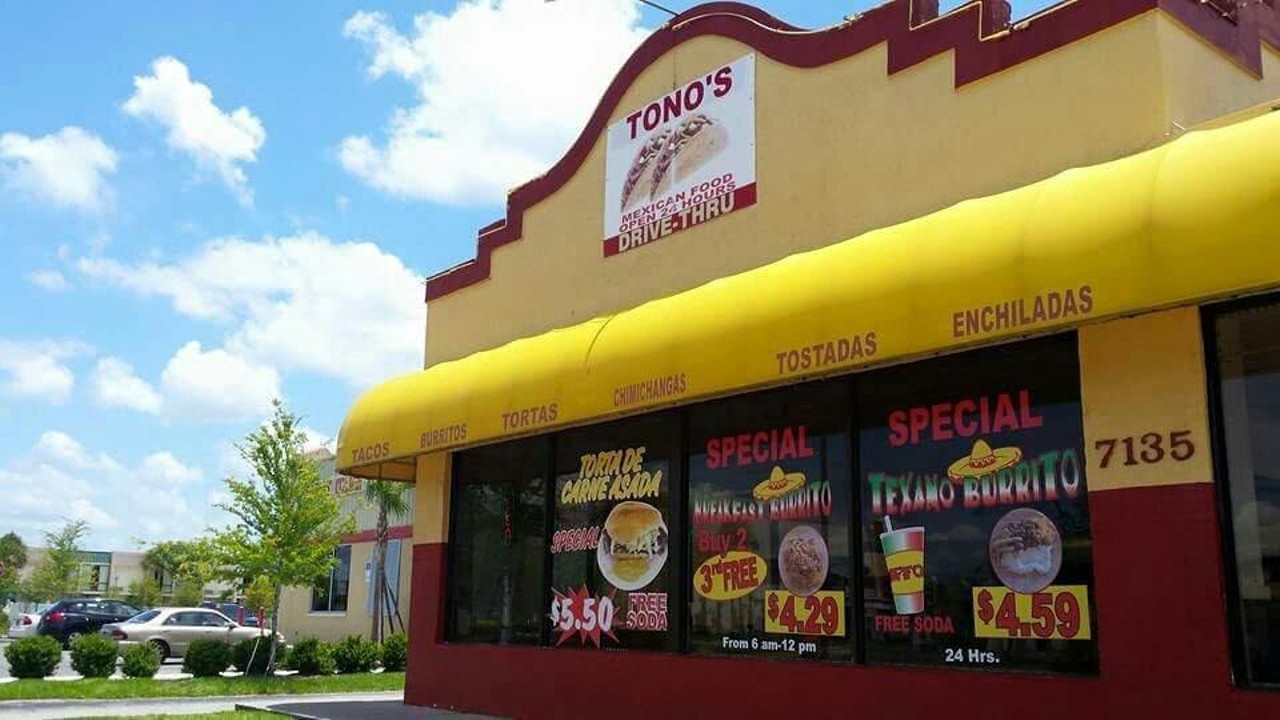 To&ntilde;o's Mexican Food 
7135 S Orange Blossom Trail, 407-859-7030
This place used to be called Beto's, but regardless, carnita asada fries are a very serious thing here...that's all we need to say. 
Photo via Photo via Trip Advisor