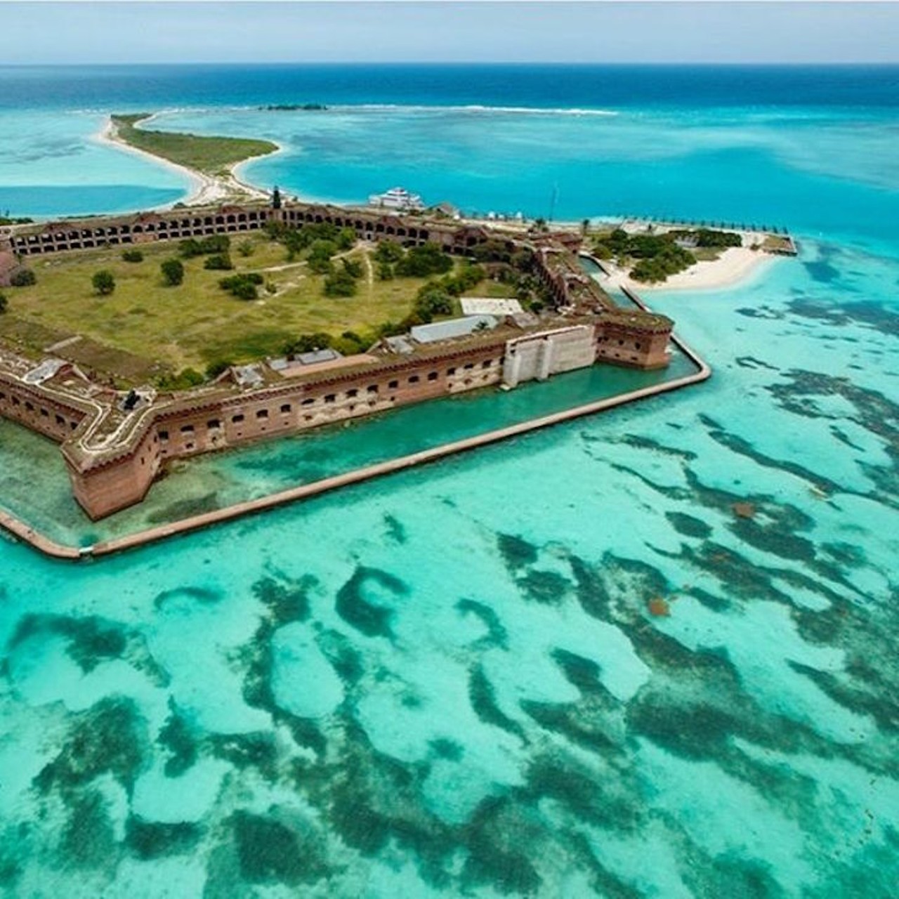 Dry Tortugas National Park
Distance: 6 hours, 48 minutes
It&#146;s hard to say &#147;no&#148; to camping on an island with warm tropical breezes that is 70 miles away from civilization. Be sure to make a reservation before camping at Fort Jefferson in Dry Tortugas National Park because the popular destination tends to fill up, and the 11 campsites run on a first come, first served basis. Campsites range from $15 to $30, depending on the size of your group.
Photo via enjoy_miami_/Instagram