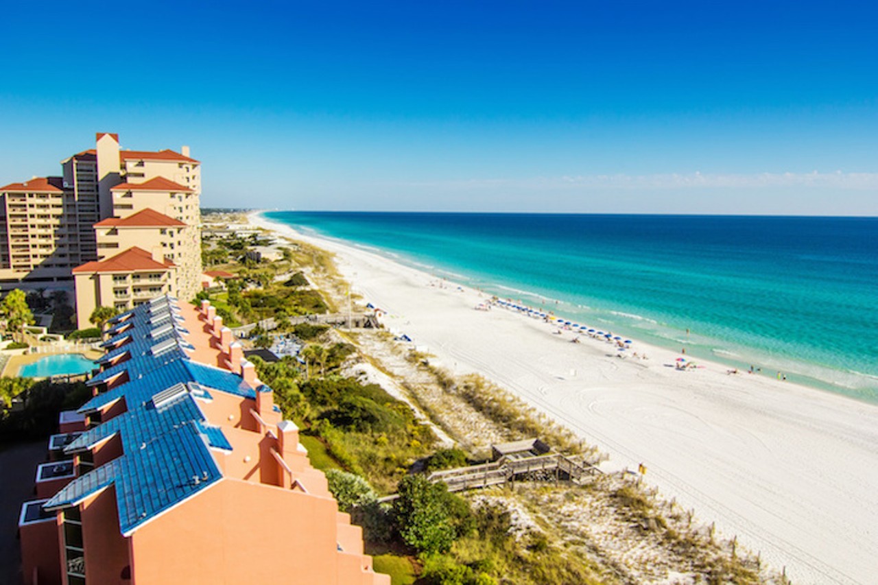 Panama City Beach
Estimated driving distance from Orlando: 5 hours and 30 minutes 
Panama City Beach was once the hot destination for Spring Break, leading to a law that prohibits alcohol on the beach during the month of March. However, the beach is still alcohol-friendly for the remainder of the year and claims to have one of the highest concentration of bottlenose dolphins on the globe, as well as a an average of 320 days of sunshine per year. 
Photo via Adobe