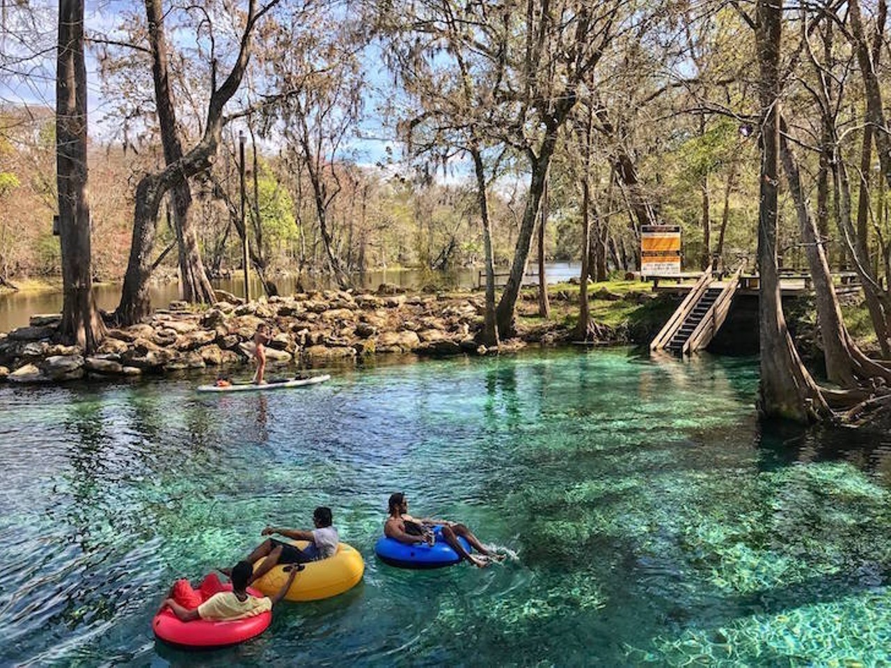 Ginnie Springs Outdoors  
7300 Ginnie Springs Road, 386-454-7188
The water is so clear, and the air is so fresh. This is one of the few springs that allows booze, but it&#146;s BYOB at this wonderful place, just make sure you pack the lunchables and swimsuits for the kiddies.
Photo via Ginnie Springs via Facebook