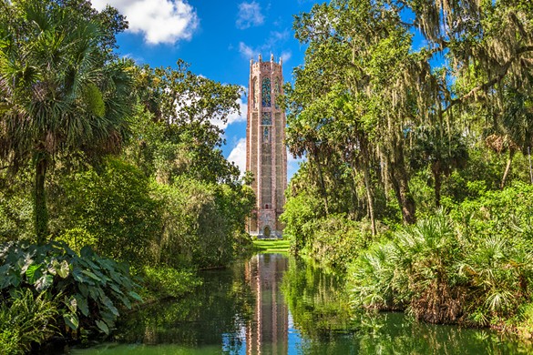Bok Tower 
    Bok Tower is another one of those local attractions that the usual tourists overlook in their quest for thrills but this National Historic Landmark is a must-see for anyone who has the time to visit it. The tower has long been an icon of Central Florida. At 205 ft. tall it towers over the beautiful gardens surrounding it. Swans, Sandhill Cranes and numerous other birds call the gardens home. 
    
    