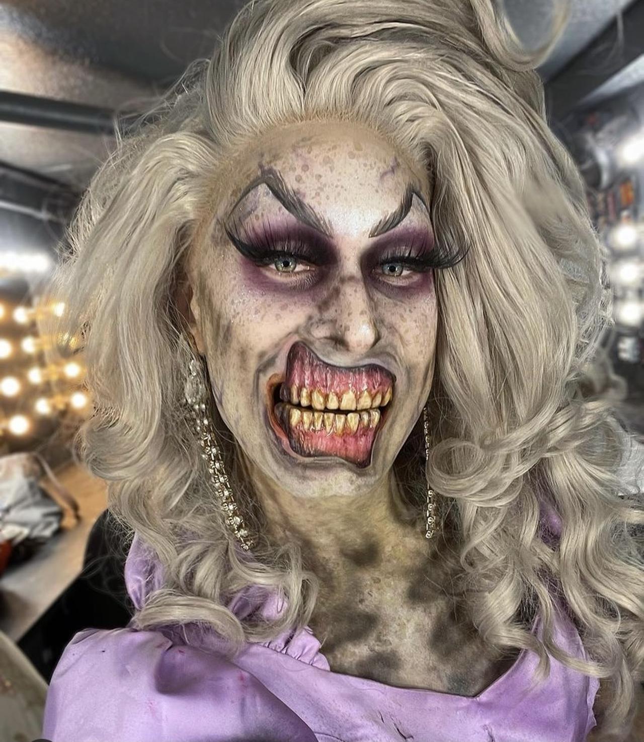 Victoria Elizabeth Black 
Black’s page is pretty spooktacular, with a look inspired by Universal’s Halloween Horror Nights and other iconic horror movie characters. This is the page to look for if you want to see some unique looks and otherworldly special effects makeup. 
