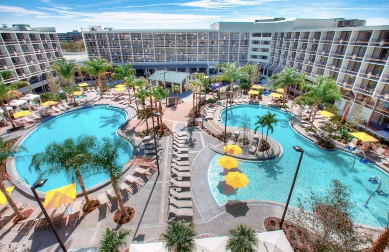 Sheraton Orlando Lake Buena Vista Resort
12205 S Apopka Vineland Rd, Orlando, 407-239-0444
$20-$200
Two pools, a bar and grille and even a hot tub. The bright yellow umbrellas welcome you for a fun daycation that is family-friendly. The purchase of a day pass includes free parking and Wi-Fi. There are also two upgrade options available, guests can either get a private cabana or a day room.
