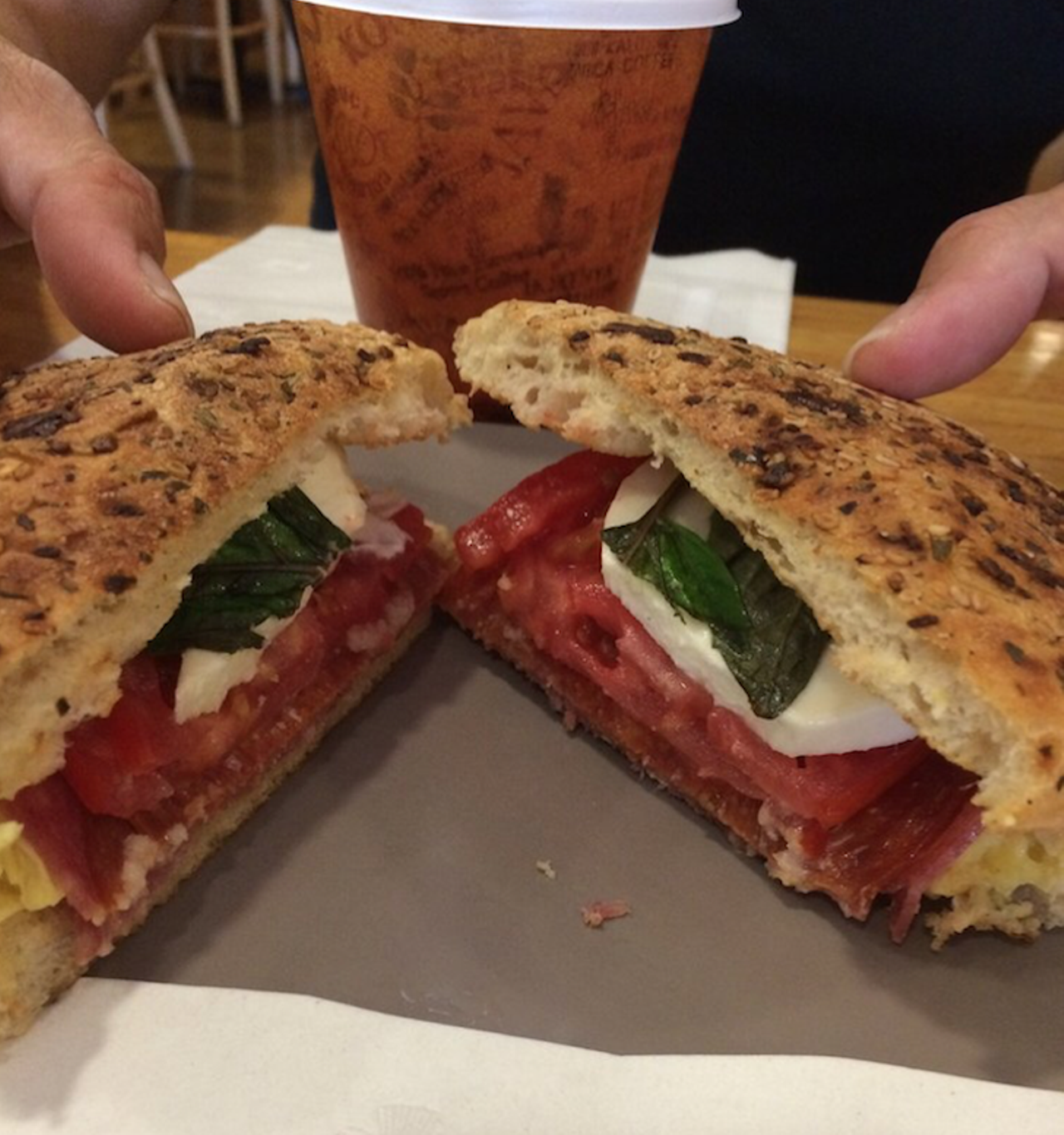 Java Lava
47 E. Robinson St., 407-770-1888
Nothing on the wide menu of sandwiches, salads and more breaks $10, but our favorite is the basil, mozzarella and tomato panini ($7.30), pressed with aioli and balsamic vinegar.
Photo via Luz V./Yelp
